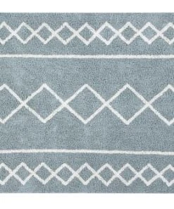 Lorena Canals Tapis Coton Lavable Vintage Bleu 120x160cm
