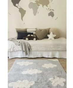 Lorena Canals Tapis Coton Motif Nuage Gris 120x160 -Boutique KidKraft tapis coton motif nuage gris 120x160 2
