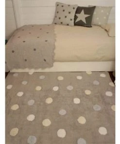 Lorena Canals Tapis Coton Motif Pois 3 Couleurs Gris-bleu 120x160 -Boutique KidKraft tapis coton motif pois 3 couleurs gris bleu 120x160 2