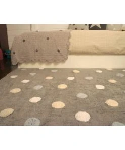 Lorena Canals Tapis Coton Motif Pois 3 Couleurs Gris-bleu 120x160 -Boutique KidKraft tapis coton motif pois 3 couleurs gris bleu 120x160 6
