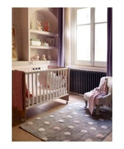 Lorena Canals Tapis Coton Motif Pois 3 Couleurs Gris-rose 120x160 -Boutique KidKraft tapis coton motif pois 3 couleurs gris rose 120x160 5