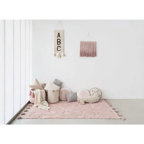 Lorena Canals Tapis Coton Motif Star Rose 120x175cm 5 Lorena Canals Tapis Coton Motif Star Rose 120x175cm – Image 3