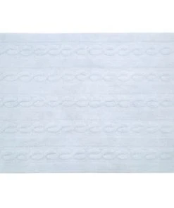 Lorena Canals Tapis Coton Motif Tresse Bleu 120x160