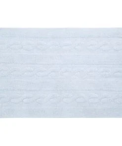 Lorena Canals Tapis Coton Motif Tresse Bleu 120x80