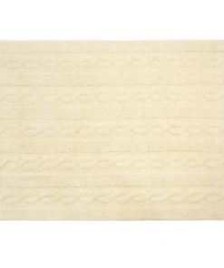 Lorena Canals Tapis Coton Motif Tresse Vanille 120x160
