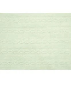 Lorena Canals Tapis Coton Motif Tresse Vert 120x160
