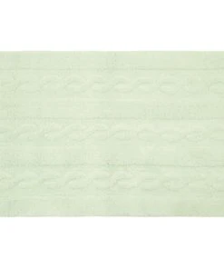 Lorena Canals Tapis Coton Motif Tresse Vert 120x80