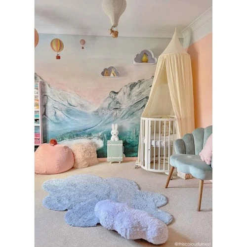 Lorena Canals Tapis Coton Relief Nuage Bleu 110x170 7 Lorena Canals Tapis Coton Relief Nuage Bleu 110x170 – Image 5