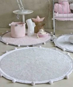 Lorena Canals Tapis Coton Rond Gris D120 -Boutique KidKraft tapis coton rond gris d120 1