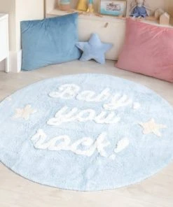 Lorena Canals Tapis Coton Rond Lavable Baby, You Rock! D120cm -Boutique KidKraft tapis coton rond lavable baby you rock d120cm 1
