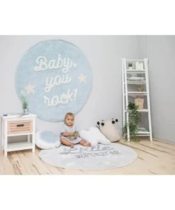 Lorena Canals Tapis Coton Rond Lavable Baby, You Rock! D120cm -Boutique KidKraft tapis coton rond lavable baby you rock d120cm 3
