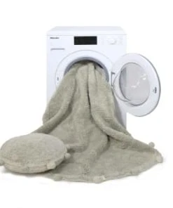 Lorena Canals Tapis Coton Rond Lavable Brun à Pompons D120cm -Boutique KidKraft tapis coton rond lavable brun a pompons d120cm 5