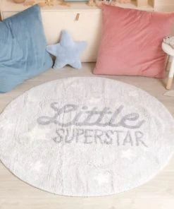 Lorena Canals Tapis Coton Rond Lavable Little Superstar D120cm -Boutique KidKraft tapis coton rond lavable little superstar d120cm 1