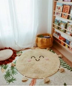 Lorena Canals Tapis Coton Rond Lavable Soleil D100cm -Boutique KidKraft tapis coton rond lavable soleil d100cm 2