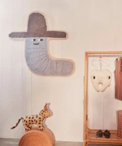 OYOY Living Design Tapis Cowboy Bleu En Laine Et En Coton H82x85cm -Boutique KidKraft tapis cowboy bleu en laine et en coton h82x85cm 3