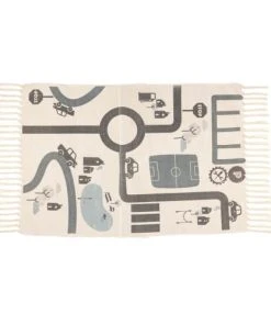 Home Maison Tapis De Jeu Imprimé Route Coton Multicolore 100x150cm