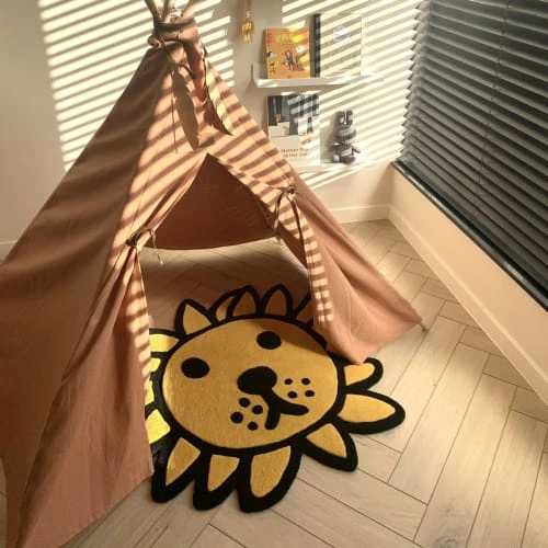 Mr. Maria Tapis De Sol Lion Tissu Jaune 4 Mr. Maria Tapis De Sol Lion Tissu Jaune – Image 2