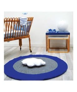 Lilipinso Tapis Design En Laine Feutrée Bleu -Boutique KidKraft tapis design en laine feutree bleu 1