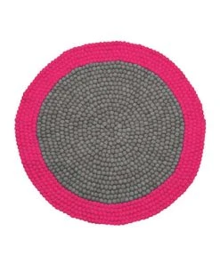 Lilipinso Tapis Design En Laine Feutrée Rose