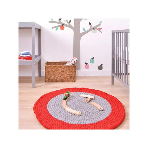 Lilipinso Tapis Design En Laine Feutrée Rouge 4 Lilipinso Tapis Design En Laine Feutrée Rouge – Image 2