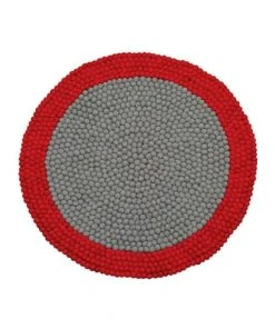 Lilipinso Tapis Design En Laine Feutrée Rouge