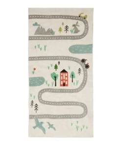 The Deco Factory Tapis En Coton Circuit De Voiture Multicolore 60x120