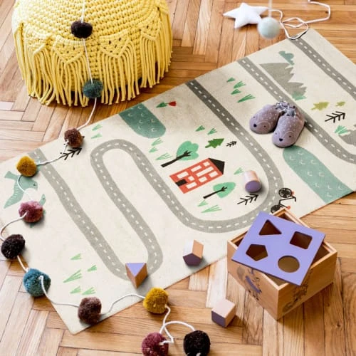 The Deco Factory Tapis En Coton Circuit De Voiture Multicolore 60x120 4 The Deco Factory Tapis En Coton Circuit De Voiture Multicolore 60x120 – Image 2