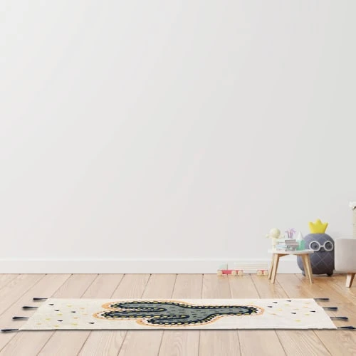 FUTURE HOME Tapis En Coton Imprimé Blanc Cactus 50x120cm 4 FUTURE HOME Tapis En Coton Imprimé Blanc Cactus 50x120cm – Image 2