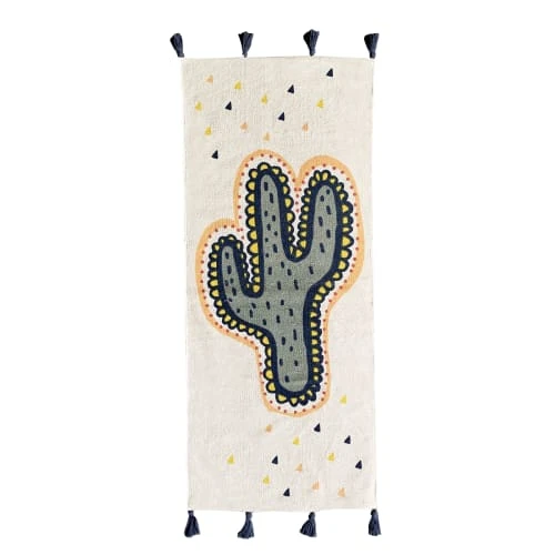 FUTURE HOME Tapis En Coton Imprimé Blanc Cactus 50x120cm 3 FUTURE HOME Tapis En Coton Imprimé Blanc Cactus 50x120cm