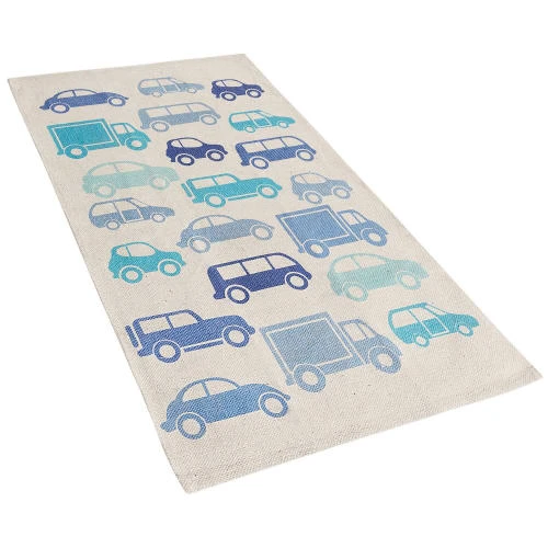 Beliani Tapis En Tissu Bleu 90x60cm 5 Beliani Tapis En Tissu Bleu 90x60cm – Image 3