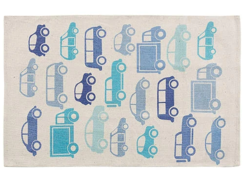 Beliani Tapis En Tissu Bleu 90x60cm 3 Beliani Tapis En Tissu Bleu 90x60cm