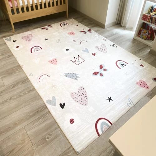 Nazar Tapis Enfant à Motifs Multicolore 80x150 8 Nazar Tapis Enfant à Motifs Multicolore 80x150 – Image 6