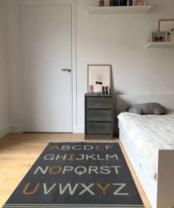 AFK Living Tapis Enfant Alphabet Gris 100x140 -Boutique KidKraft tapis enfant alphabet gris 100x140 5