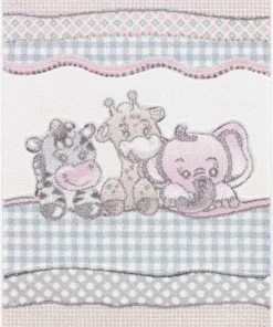 Surya Tapis Enfant - Animaux De Zoo - Beige Et Bleu - 80x150cm