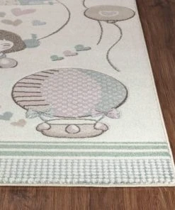 Surya Tapis Enfant - Ballons Sympathiques - Beige Et Rose - 80x150cm -Boutique KidKraft tapis enfant ballons sympathiques beige et rose 80x150cm 3
