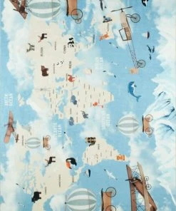 Nazar Tapis Enfant Carte Du Monde Avec Animaux 160x230