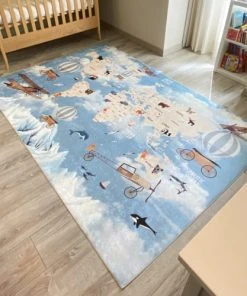 Nazar Tapis Enfant Carte Du Monde Avec Animaux 160x230 -Boutique KidKraft tapis enfant carte du monde avec animaux 160x230 6