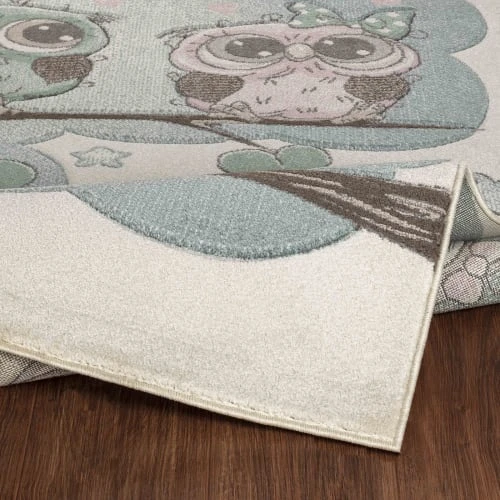 Surya Tapis Enfant - Chouettes Colorées - Beige Et Bleu - 200x275cm 5 Surya Tapis Enfant - Chouettes Colorées - Beige Et Bleu - 200x275cm – Image 3