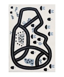 AFK Living Tapis Enfant Circuit Bleu 120x170