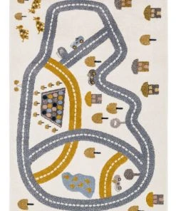 AFK Living Tapis Enfant Circuit Multicolore 120x170