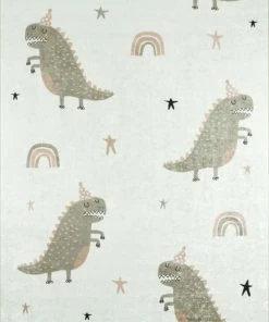 Nazar Tapis Enfant Dinosaure Vert 120x160