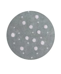 Un Amour De Tapis Tapis Enfant En Coton Gris 140x140 Rond