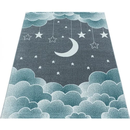 J&Kids Tapis Enfant En Polypropylène Bleu Ø 160 4 J&Kids Tapis Enfant En Polypropylène Bleu Ø 160 – Image 2