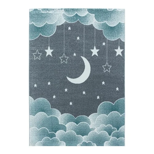 J&Kids Tapis Enfant En Polypropylène Bleu Ø 160 3 J&Kids Tapis Enfant En Polypropylène Bleu Ø 160