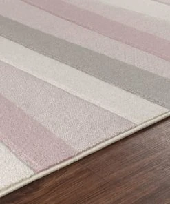 Surya Tapis Enfant - Géométrique Rayé - Rose Et Blanc - 120x170cm -Boutique KidKraft tapis enfant geometrique raye rose et blanc 120x170cm 4