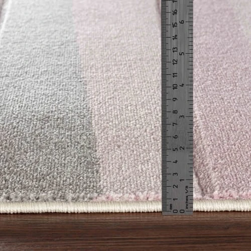 Surya Tapis Enfant - Géométrique Rayé - Rose Et Blanc - 160x213cm 8 Surya Tapis Enfant - Géométrique Rayé - Rose Et Blanc - 160x213cm – Image 6