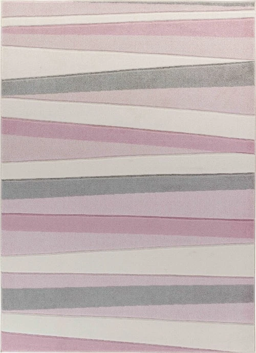 Surya Tapis Enfant - Géométrique Rayé - Rose Et Blanc - 160x213cm 3 Surya Tapis Enfant - Géométrique Rayé - Rose Et Blanc - 160x213cm
