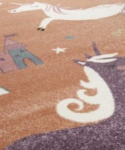 ESPRIT Tapis Enfant Motif Licorne Orange 80x150 -Boutique KidKraft tapis enfant motif licorne orange 80x150 3