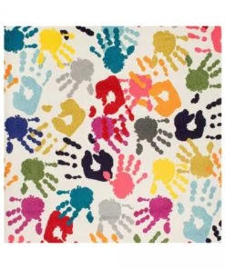 Un Amour De Tapis Tapis Enfant Multicolore 100x100 Carré