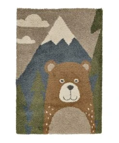 AFK Living Tapis Enfant Petit Ours Dans La Foret 120x170